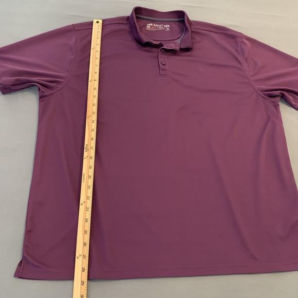Ariat Polo Shirt Mens 2XL Purple AriatTEK Heat Series Golf Performance - Picture 4 of 7
